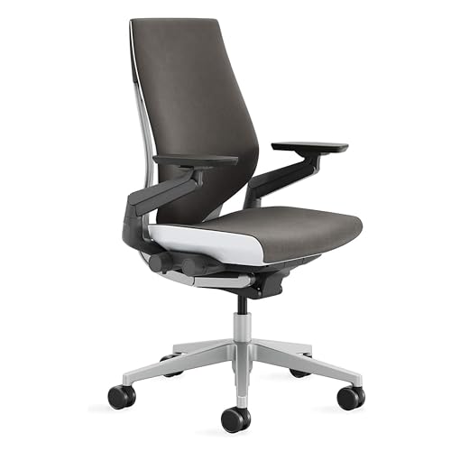 Steelcase Gesture Office Chair - Ergonomic Work Chair with Wheels for Carpet - Comfortable - Intuitive-to-Adjust for Desk - 360-Degree Arms - Graphite Gray Fabric