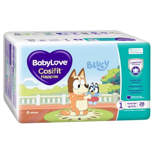 BabyLove Cosifit Newborn Nappies, Size 1 (Up to 5kg) | Starter Pack (28 pieces)