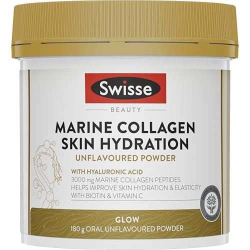 Swisse Beauty Marine Collagen Skin Hydration Unflavoured Powder 180g, with Biotin and Vitamin C
