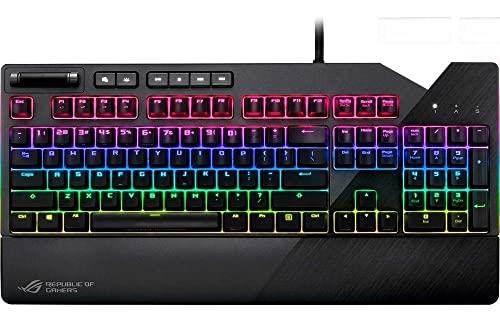 ASUS ROG Strix Flare (Cherry MX Brown) Aura Sync RGB Mechanical Gaming Keyboard with Switches, Customizable Badge, USB Pass Through and Media Controls
