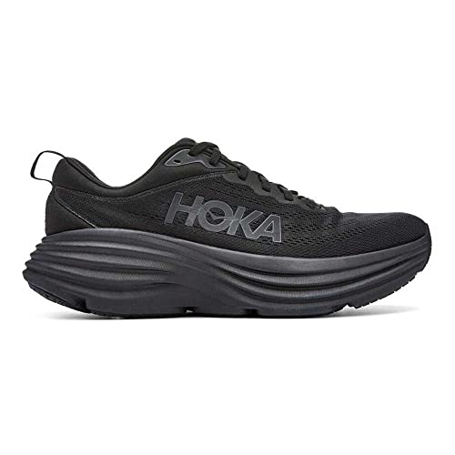 Hoka One Mens Bondi 8 Sneaker, Black, 7 US