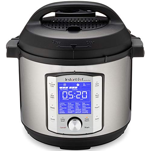 Instant Pot DUO EVO PLUS 5.7L Electric Pressure Cooker. 10 functions in 1: Sterilizer, Slow Cooker, Rice Cooker, Grain Maker, Steamer, Sauté, Yogurt Maker, Sous Vide, Bake and Pressure Cook