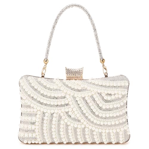 Pearl Clutch Purse for Women Evening Handbag Beaded bag Bridal Clutch Wedding Purse