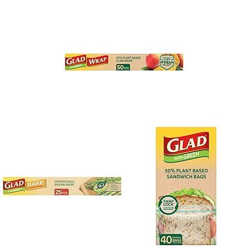 Glad to be Green Sustainable Food Care Trio - Cling Wrap, Bake Paper & Sandwich Bags