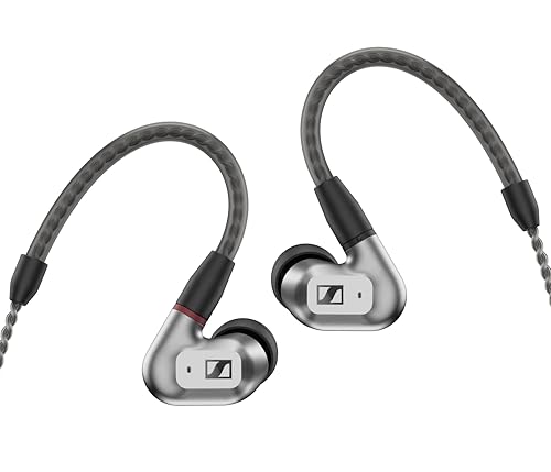 Sennheiser Earphones, Wired IE 200, Silver, Dynamic, in-Ear Type, Audio File, Gaming, TrueResponse Transducer, Blade Cable, Ear Hooks, Earphones