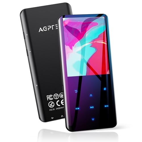 AGPTEK MP3 Player with Bluetooth 5.3, A19X 2.4" Curved Screen Music Player with Speaker Lossless Sound with FM Radio, Voice Recorder, Supports up to 128GB
