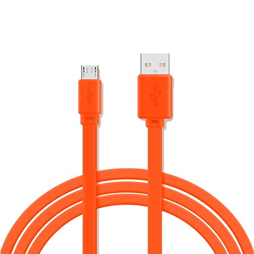 Aiivioll Replacement Micro USB Fast Charger Flat Cable Cord for JBL Flip 2/3/4 Speaker, Logitech UE Boom, Android Phones (3.3ft/Orange)