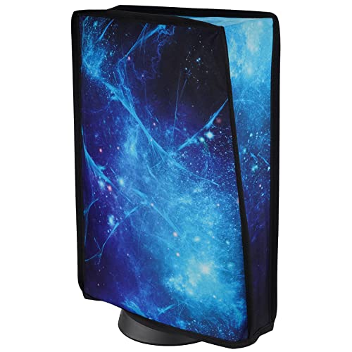 PlayVital Dust Cover for PS5 Console - Waterproof, Anti-Scratch Guard for Digital and Disc Editions - Blue Nebula