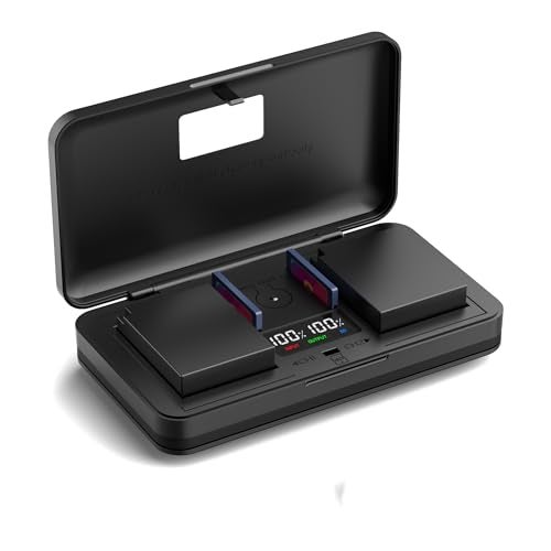 DMW-BLG10/BL E9E(1800mA) Camera Battery Multifunctional Charger Set (Including Two Batteries) Compatible with Panasonic Lumix GF5 GF6 GX7 GX9 GX80 DMC-LX100 G100 ZS70 ZS80 ZS110 Leica Cameras