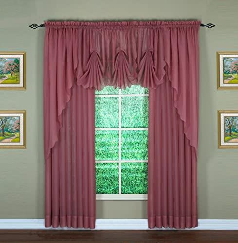 Today's Curtain Emelia Original Voile Panel 90", Mauve, 60" W x 90" L