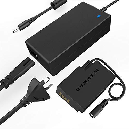 F1TP ACK-E18 AC Power Supply Adapter DR-E18 DC Coupler Kit for Canon EOS Rebel RP R10 R50 R100 T6i T6s T7i T8i SL2 SL3 77D 200D 250D 750D 760D 800D 850D Cameras.