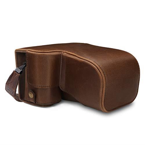 MegaGear Sony Alpha A6400 MegaGear MG1661 Ever Ready Leather Camera Case Compatible with Sony Alpha A6100, A6400 (18-135mm) - Brown Camera Case, Brown (MG1661)