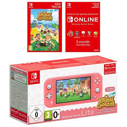 Nintendo Switch Lite (Coral) Animal Crossing New Horizons + NSO 3 months