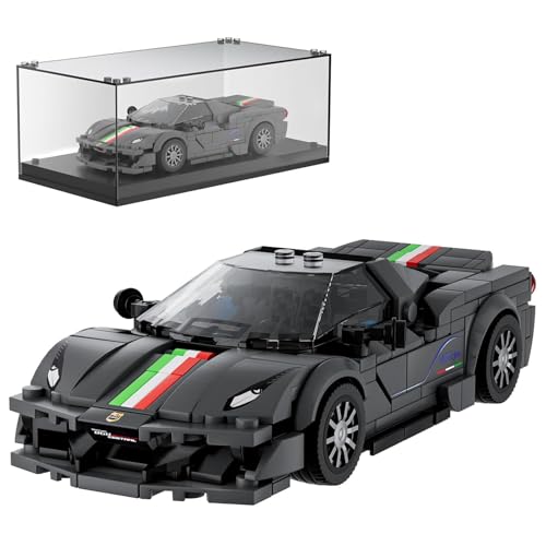 Mould King Speed Champions Ferrari 488 Pista Model Car Building Kit with Display Case, 27068 Sports Car Building Blocks Toy for Adults and Kids 8+, 384 PCS