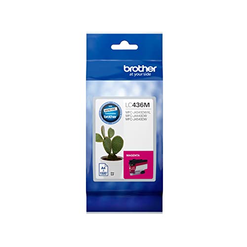 Brother Genuine LC436M Ink Cartridge, Magenta, Page Yield Up to 1500 Pages, (LC-436M) for Use with: MFC-J4440DW, MFC-J4540DW, MFC-J4340DW XL, Standard Capacity