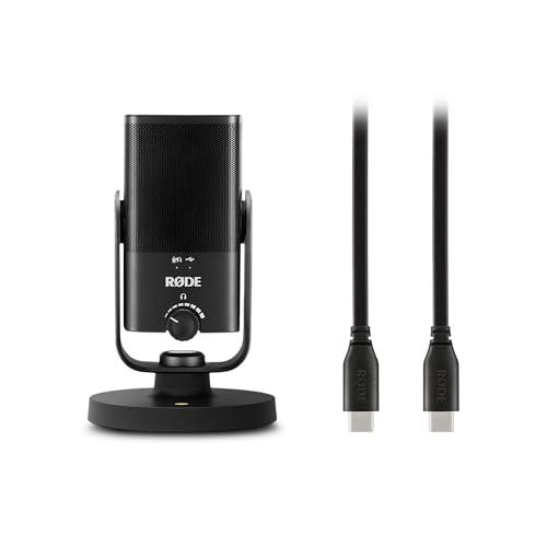 RØDE NT-USB Mini Studio-Quality Condenser USB Microphone with USB-C to USB-C Cable (1.5m) for Podcasting, Streaming, Gaming, Vocal and Instrument Recording