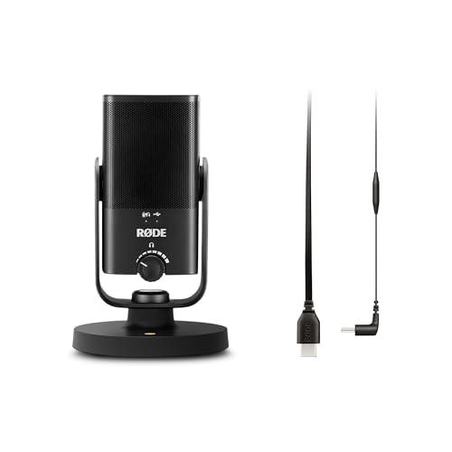 RØDE NT-USB Mini Studio-Quality Condenser USB Microphone with USB-C to USB-C Cable (30cm) for Podcasting, Streaming, Gaming, Vocal and Instrument Recording