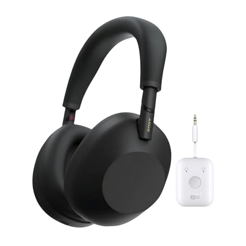 SONY WH-1000XM6 Wireless Noise-Canceling Headphones with QN3 Processor (Black) Bundle with Connect Air in-Flight Bluetooth Wireless Audio Transmitter (2 Items).