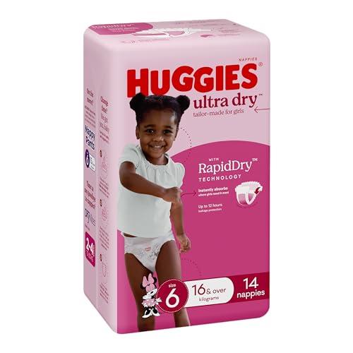 Huggies Ultra Dry Nappies Girls Size 6 (16kg+) 14 Count