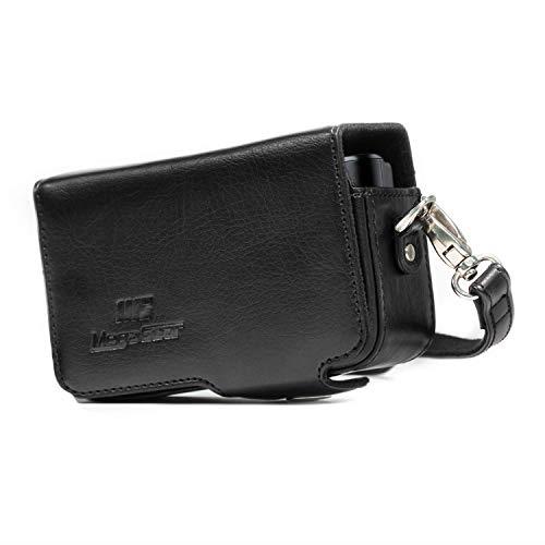 MegaGear MG1509 Canon PowerShot SX740 HS, SX730 HS Leather Camera Case with Strap - Black