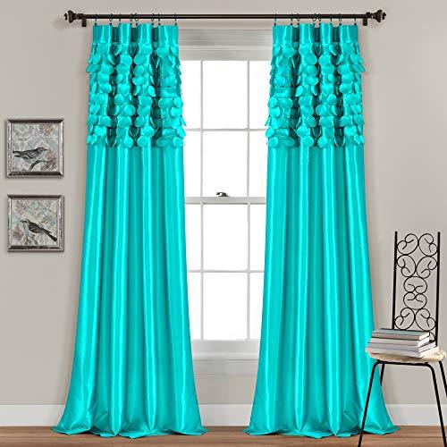 Lush Decor Circle Dream Window Curtain Panel Pair, 95" L x 54" W, Turquoise