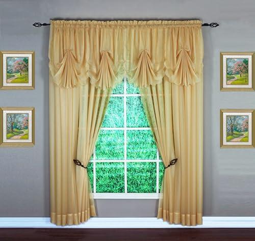 Today's Curtain Emelia Original Voile Panel 90", Gold, 60" W x 90" L