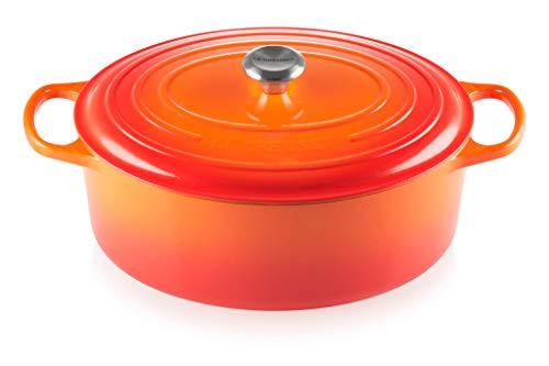Le Creuset Signature Enamelled Cast Iron Casserole Dish with Lid - Oval, 35 cm, 8.9 Litres, Volcanic, 211783509