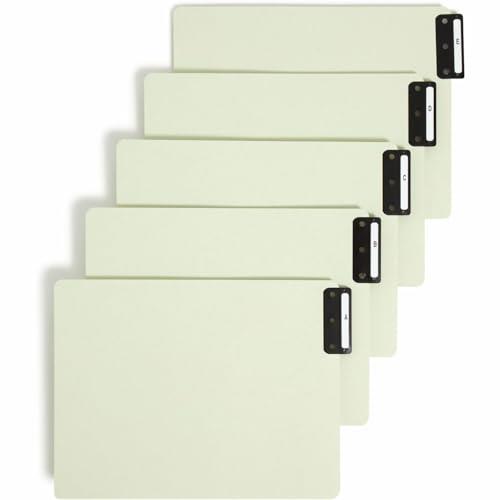 Smead 100% Recycled End Tab Pressboard File Guides, Vertical Metal Tab (A-Z), Extra Wide Letter Size, Gray/Green, Set of 25 (61676)