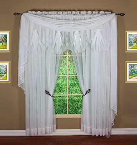 Today's Curtain Emelia Original Voile Panel 95", White, 60" W x 95" L