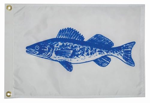 Taylor Made Products 4618, Fish Flag, Nylon, 12 inch x 18 inch, Walleye