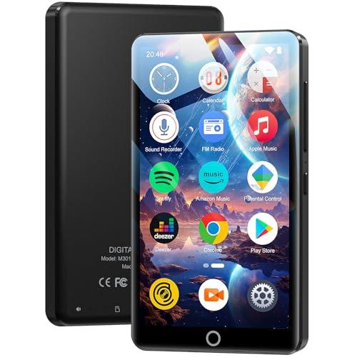 MP3 Player with Bluetooth and WiFi, 80GB MP3 & MP4 Players with Camera, Android MP3 Player with Spotify Amazon Music Deezer Audible, 4.02" Touchscreen HiFi Music Player for Kids with Speaker, FM Radio