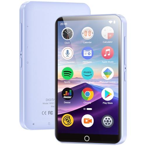 MP3 Player with Bluetooth and WiFi, 80GB MP3 & MP4 Players with Camera, Android MP3 Player with Spotify Amazon Music Deezer Audible, 4.02" Touchscreen HiFi Music Player for Kids with Speaker, FM Radio