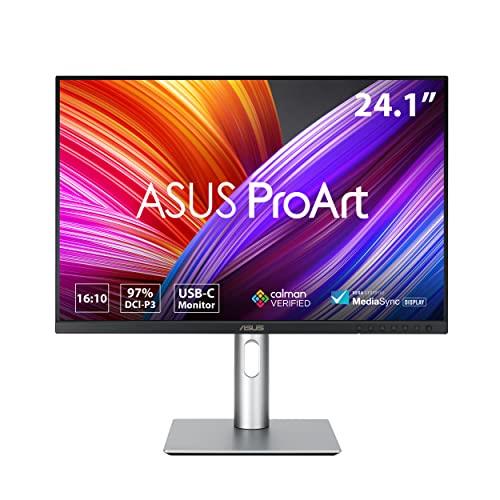 ASUS ProArt Display PA248CRV Professional Monitor – 24.1", IPS, 16:10, 1920 x 1200, 97% DCI-P3, Color Accuracy ΔE < 2, Calman Verified, HDR-10, USB-C PD 96W, Ergonomic Stand, Green Sustainability