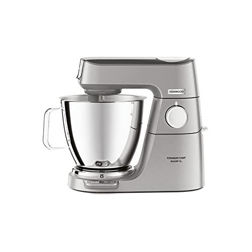 Kenwood Titanium Chef Baker XL, Kitchen Machine with K-Whisk, Stand Mixer with Kneading Hook, Whisk and 6,7L Bowl, KVL85.004SI Power 1200W, Silver