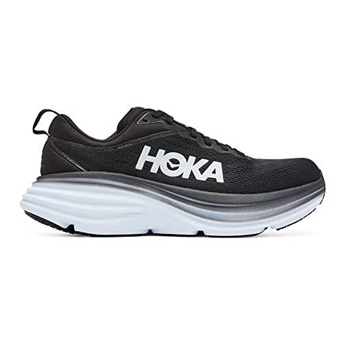 Hoka Women's Bondi 8 Running Shoe, Black/White, US 9