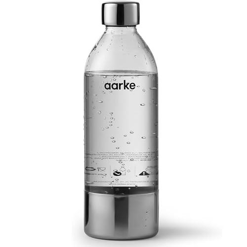 Aarke Carbonator II Water Carbonator PET Bottle 1 Litre Compatible with SodaStream Stainless Steel Elements for Soda Sparkling Water Silver