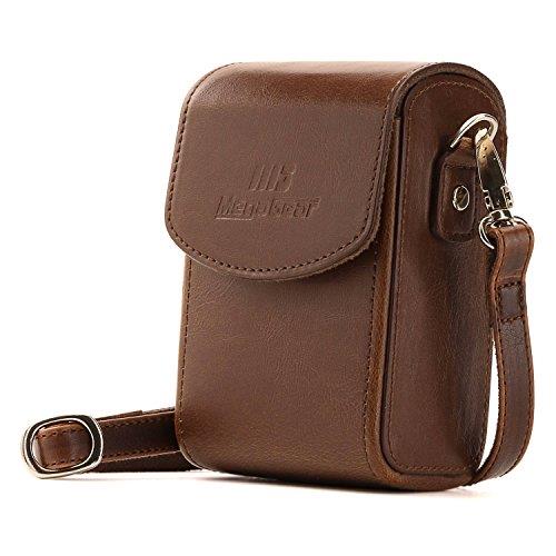 MegaGear MG1497 Sony Cyber-Shot DSC-RX100 VI, DSC-RX100 V, DSC-RX100 IV Leather Camera Case with Strap - Dark Brown
