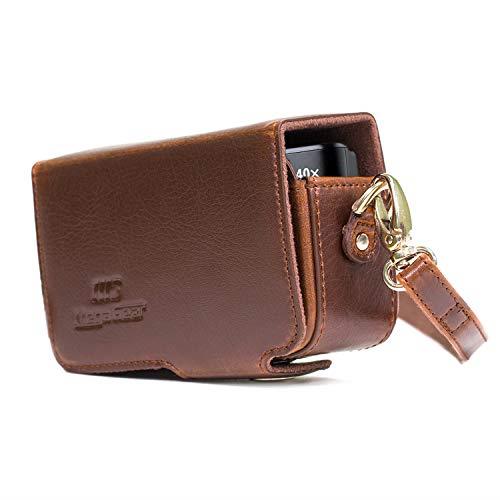 MegaGear MG1510 Canon PowerShot SX740 HS, SX730 HS Leather Camera Case with Strap - Dark Brown