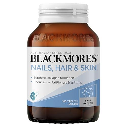 Blackmores Nails Hair + Skin | Supports Collagen Formation | Provides Essential Nutrients for Healthy Nails, Hair and Skin | 180 Tablets