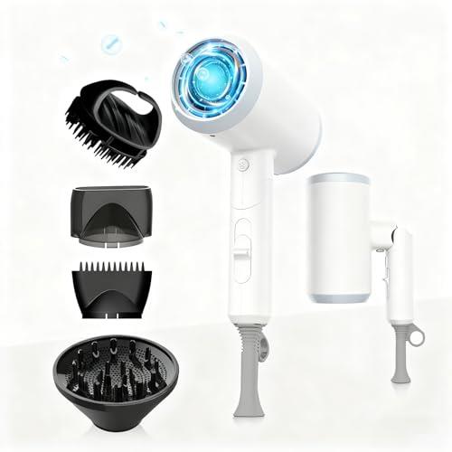 Ionic Hair Dryer, Astraio Powerful 2400W 110,000 RPM Professional Hair Dryer with Diffuser, Lightweigh Low Noise Blow Dryer for Fast Drying, Lightweight Hairdryer for Home,Travel,Gifts(White)