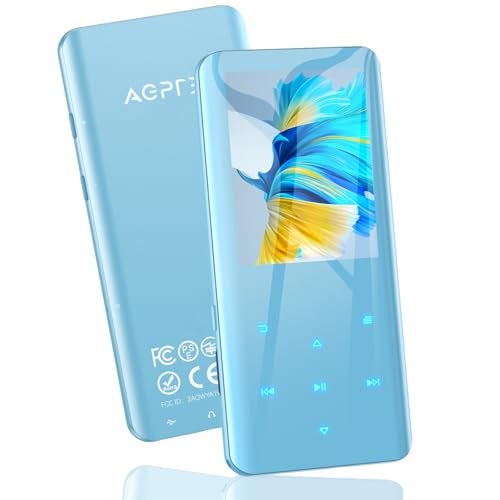 AGPTEK MP3 Player with Bluetooth 5.3, A19X 2.4" Curved Screen Music Player with Speaker Lossless Sound with FM Radio, Voice Recorder, Supports up to 128GB