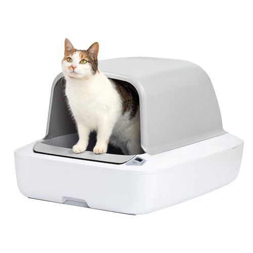 PetSafe ScoopFree Crystal Pro Self-Cleaning Cat Litter Box - Never Scoop Litter Again - Hands-Free Cleanup with Disposable Crystal Tray - Less Tracking, Better Odor Control - Health Counter