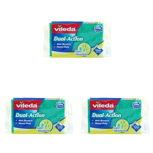 Vileda Pur Active Non-Scratch Viscose Sponge Scourer (Pack of 6)