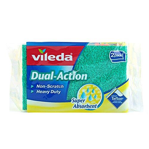 Vileda Pur Active Non-Scratch Viscose Sponge Scourer (Pack of 2)