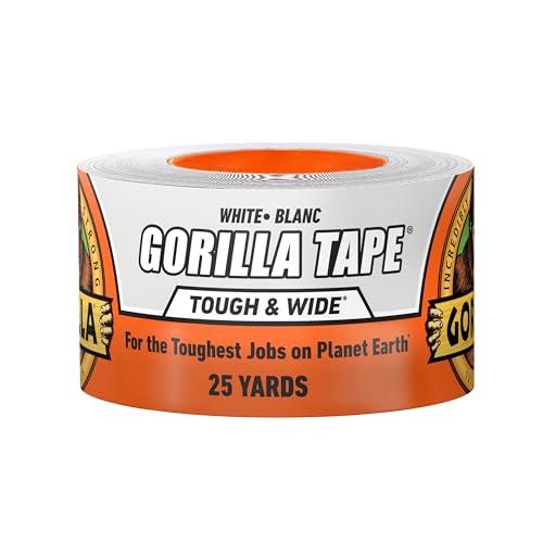 Gorilla Tough & Wide Duct Tape, 2.88" x 25 yd, White, (Pack of 1)