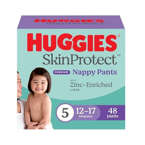 Huggies Skin Protect Nappies Pants, Size 5 (12-17 kg) 48 Count - Packaging May Vary