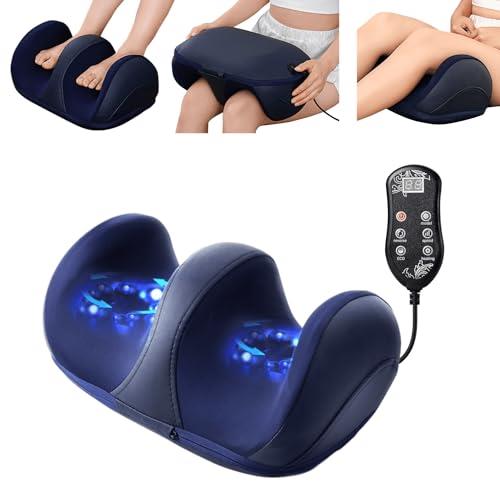 CyperEver Foot Massager with Heat,Foot and Calf Massager with Heat, Remote Control, Deep Kneading, Vibration, Compression Leg Massager for Home and Office Use Mothers Day Gift (Blue)