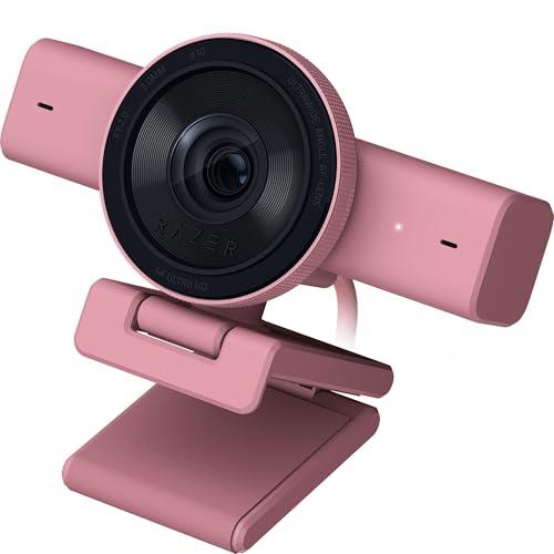Razer Kiyo V2 Streaming Webcam: 4K 30 FPS, 1080p 60 FPS - AI Powered Auto-Framing - Built-in Microphone - Ultrawide Angle Lens - Privacy Cover - Works with OBS, Xsplit, Discord, Zoom, Teams - Pink