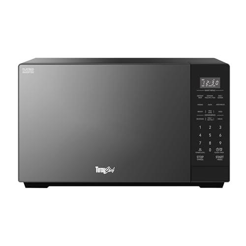 Total Chef 900W Flatbed Inverter Microwave Oven 26L, Black