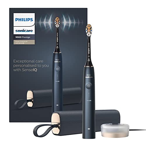 Philips Sonicare 9900 Prestige Our Most Advanced Electric Toothbrush HX9992/12 with SenseIQ, All-in-One Brush Head, Artificial Intelligence in the Philips Sonicare App, Midnight Blue